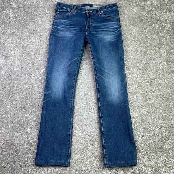 Ag Adriano Goldschmied Harper Jeans Women’s 28 Blue Straight Low Rise Denim - Picture 1 of 13